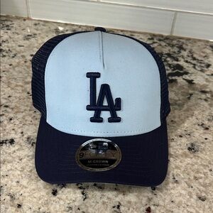 New Baby Blue and Navy Los Angeles Dodgers LA Baseball 9Forty Trucker